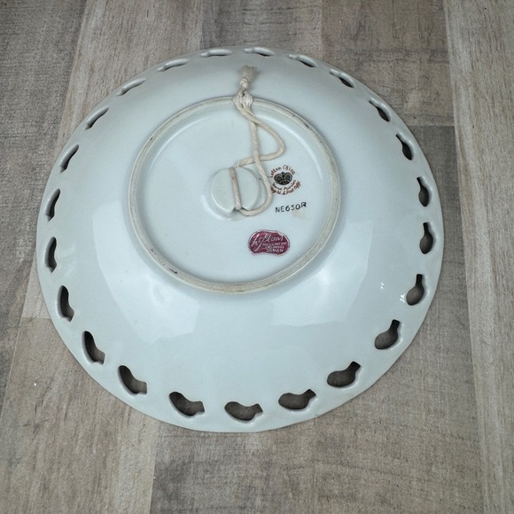 Vintage Lefton Plate Pink Roses Gold Edge NE650R Hand Painted - Picture 4 of 4